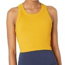 Free People Medium Mustard Colored Game Time Cami With Built in Bra Sports Bra Photo 0