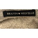 Brandy Melville  Cropped Zip-Up Hoodie Grey Cozy Fleece Lined Casual Streetwear Photo 2