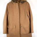 J.Crew  New Chateau Parka Wool Blend Coat Hooded Faux Fur Jacket Size 10 Photo 0