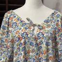 Treasure & Bond  Womens Peasant Blouse White Floral Short Puff Sleeve XXS New Photo 1