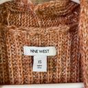 Nine West chunky knit cozy stretch open cardigan orange/glitter women size XS Photo 2