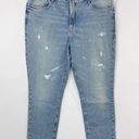 Good American New  Good Classic Distressed Straight Leg Jeans Indigo046 Photo 7