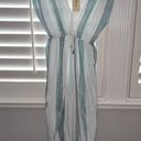 Elan  Green Metallic Stripe Caftan Coverup Size XS Photo 2