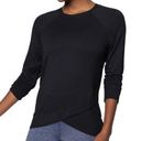 Athleta  Women's Sz M Black Criss Cross Front Modal Pullover Sweatshirt Stretch Photo 0