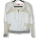 BKE  white floral lace hooded zipper sweatshirt Photo 0