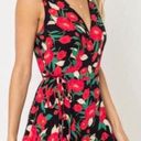 Lush Clothing Lush Wrap Dress Red Black Floral  Photo 2