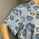 Emma James Short Sleeved Button Down Floral Design Shirt Blue White Size 20W Photo 2