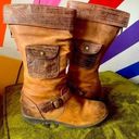 Ruff Hewn  Womens Leather Boots with Side Pocket! Distressed Size 9 EUC! Photo 0