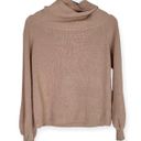 Umgee NWT  Women’s Drawstring Neckline Cowl Neck Off Shoulder Sweater Tan Small Photo 4