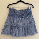 Aerie  Striped Ruffle Tiered Skirt in Blue and White - S Photo 3