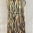 St. John  silk tiger print sleeveless a-line dress size 12 Photo 0