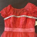 Women’s Full Length Tulle & Lace Sort Sleeve Dress Zip Up Back Size 14 NWT Photo 9