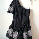 Tanya Taylor  Amber Embroidered One Shoulder Dress Black 18 Photo 7