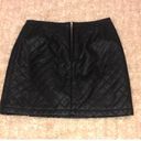 Black Leather Quilted Skirt Size M Photo 2