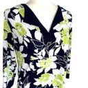 Tiana B . Floral Puff Paint Dress Shift 3/4 Sleeve Stretch Pullover Blue Green 10 Photo 1