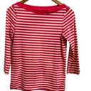 Kate Spade  New york Devon striped top pink white size Small Photo 0