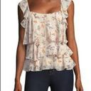 Rebecca Minkoff  Alexis Peach Floral Tiered Tank Top Photo 1