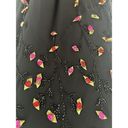 Cache Vintage  Maxi Dress Silk Gown Long Black Rosette Flowers Prom 90s Y2K Size6 Photo 3