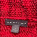 Northern Isles Red Ramie Vintage Horse Cardigan Sweater Size Medium Button Down Photo 2