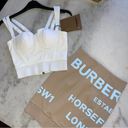 Burberry  White Logo Hem Elastane Corset Top in White Photo 13