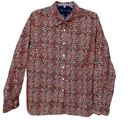 Tommy Hilfiger  button down crisp 100%cotton Navy/Red animal print shirt-XL Photo 0