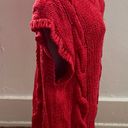 Vintage Carole Little red silk blend cable knit sweater vest, size M hand knit Size M Photo 10