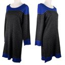 Ronni Nicole  Sweater Dress XL Stripes Royal Blue Black Gray New Photo 2