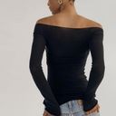 Twisted Black  Mesh Rouched Top Photo 3