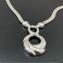 infinity Vintage NAPIER O-Ring  Drop Pendant Shiny Snake Chain Silver Necklace Photo 6