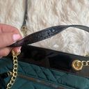 Talbots Quilted Tote Purse Bag Green with Gold Chain Photo 4