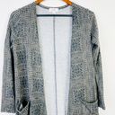 LuLaRoe  Sarah Duster Cardigan Gray Striped Long Sleeve Open Front‎ Photo 2