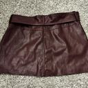 Mustard Seed Garnet/Maroon/Burgundy Leather Skirt Size M Photo 1