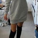 SheIn Gray Heather Knit Sweatshirt Dress Photo 6