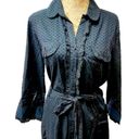 Oleg Cassini Vintage  Swiss Dot Navy Blue Dress Large Photo 5