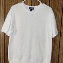 Lands'End  Sweater NEW Women's Petite L 14-16 White short sleeve pullover Nice! Photo 0