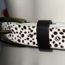 Gap  Genuine Leather Calf Hair Brown & White Belt Animal Print Women’s Size M Photo 2