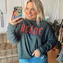 Daydreamer NWT  AC/DC Crop Graphic Sweatshirt Gray Small Photo 21