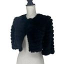 BCBGMAXAZRIA  100% Rabbit Fur Sophiana Jacket in Black Photo 4