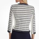 White House | Black Market   Embellished Striped Tweed Fringe Blazer Women's Size 2 Photo 2