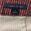 Tommy Hilfiger  Mini Pencil Skirt 6 Red Chevron Stripe Stretch Zip Kick Pleat Photo 4