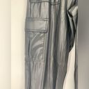 American Eagle Stretch High-Waisted Vegan Leather Straight Cargo Pant Size 10 Photo 3