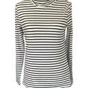 Talbots The Talbot Tee women's petite P black and white stripe turtleneck NWT Photo 0