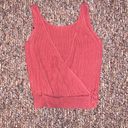 The Moon Women's & Madison  pink knitted tank top with a v back Photo 3