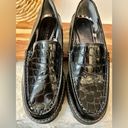 Donald Pliner Hope Crocodile Embossed Patent Leather Lug Sole Platform Loafers Photo 4