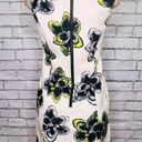 Milly  Womens White Floral Print Sleeveless Mock Neck Mini Dress Size 6 Photo 7