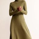 Boden Tessa Knitted Sweater Cable Ribbed Fit and Flare Dress in Dark Moss Green Size 2 Photo 2