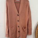 Loft pink long cotton blend button front cardigan sweater size small Photo 0