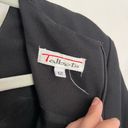 Talbots Vintage  Midi Dress Sz 12 Black Satin Bow Belt Short Sleeve Lined 80s USA Photo 9