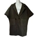 Moda vanilla  Italy green wool button Dark Academia poncho Size L Photo 0