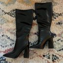 Princess Polly Keely Matte Black Faux Leather Knee High Heeled Boots 7 Photo 7
